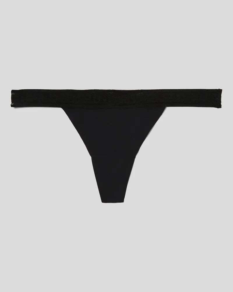 Karl Lagerfeld Ultraleichter Tanga Mit Logo, Frau, Schwarz, Größe Schwarz