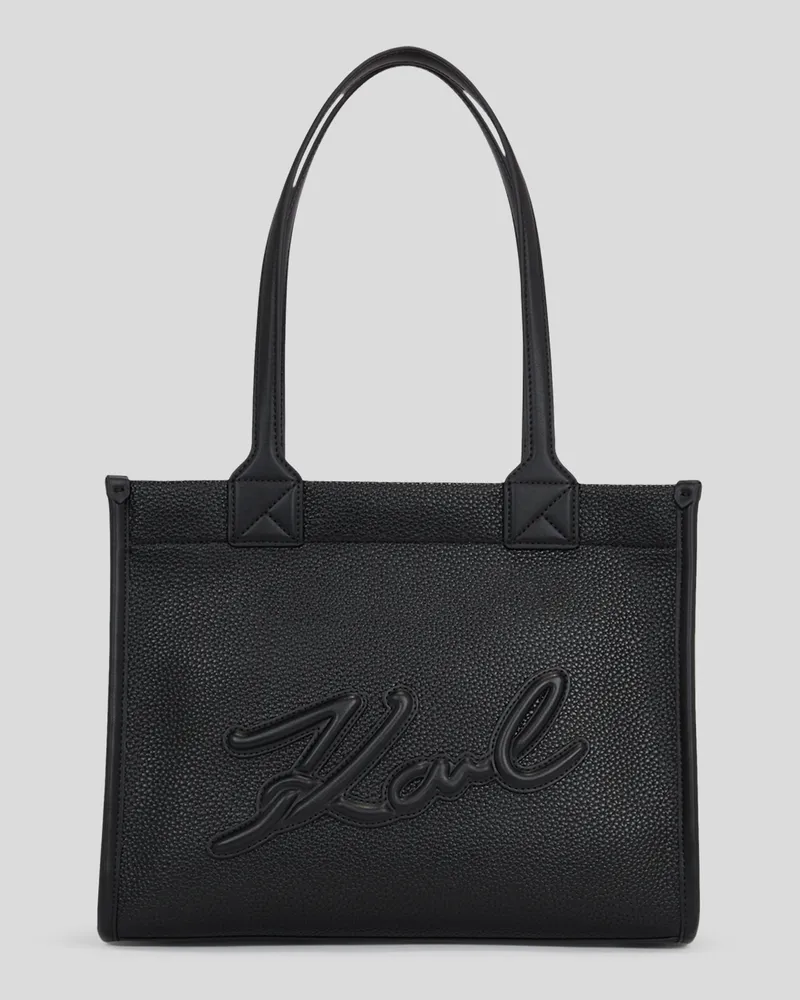 Karl Lagerfeld K/skuare Mittelgrosse Tote-bag In Genarbter Optik, Frau, Schwarz, Größe Schwarz