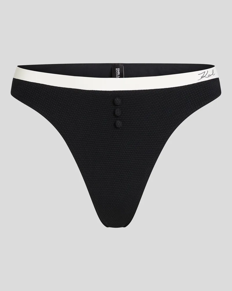 Karl Lagerfeld Monochromes Bikini-höschen, Frau, Weiss/Schwarz, Größe Weiss