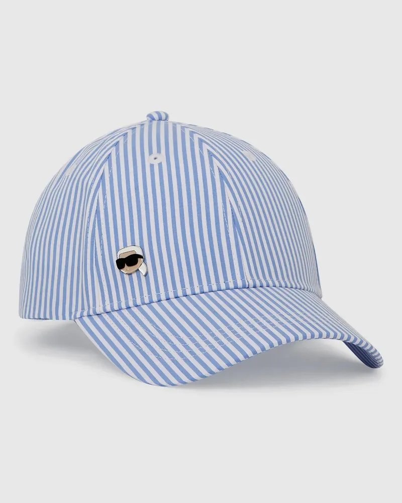 Karl Lagerfeld Ikon Gestreifte Kappe, Damen, Kentucky Blue Stripe, Größe Kentucky