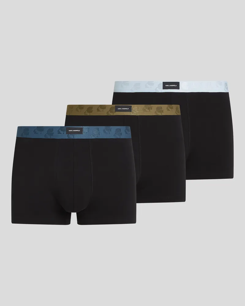 Karl Lagerfeld Boxershorts Mit Logo – 3-pack, Mann, Mitternachts-Klarer Himmel-Oliv, Größe Mitternachts-klarer