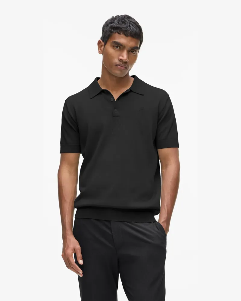 Karl Lagerfeld Poloshirt Aus Strick, Herren, Schwarz, Größe Schwarz