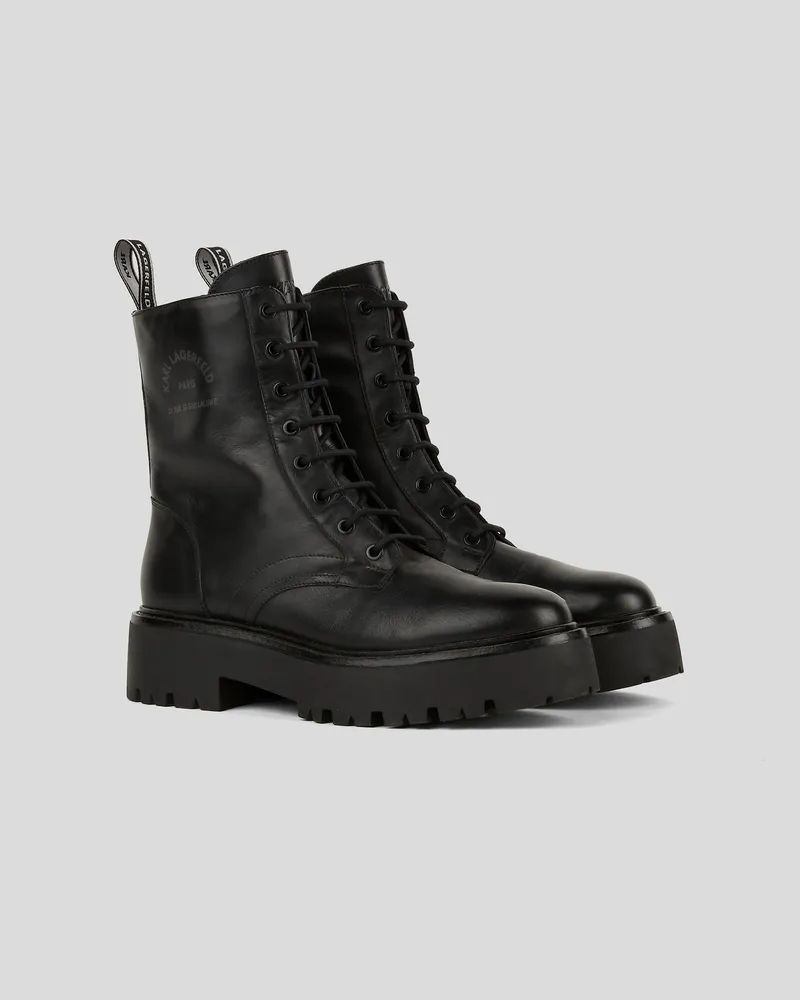Karl Lagerfeld Robuste Biker-schnürstiefel, Frau, Schwarz, Größe Schwarz