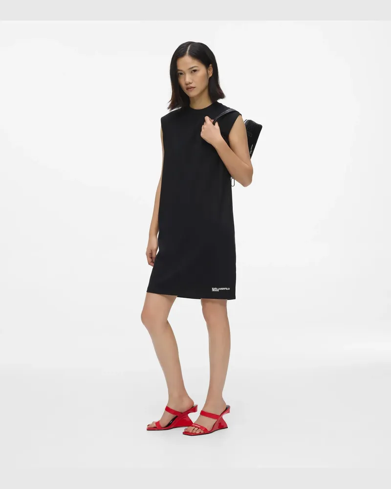 Karl Lagerfeld Tanktop-kleid Mit Biesen, Damen, Schwarz, Größe Schwarz