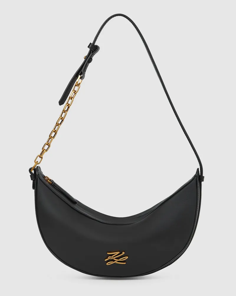 Karl Lagerfeld K/autograph Kleine Mondtasche, Damen, Schwarz/gold, Größe Schwarz