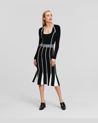 Karl Lagerfeld Vielseitiges Strickkleid, Frau, Schwarz/weiss Schwarz