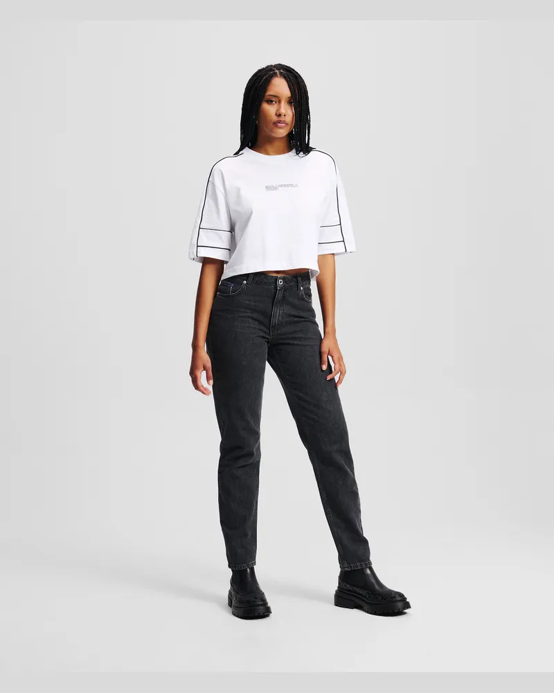 Karl Lagerfeld Mom-jeans, Frau, Gewaschenes Schwarz, Größe Gewaschenes