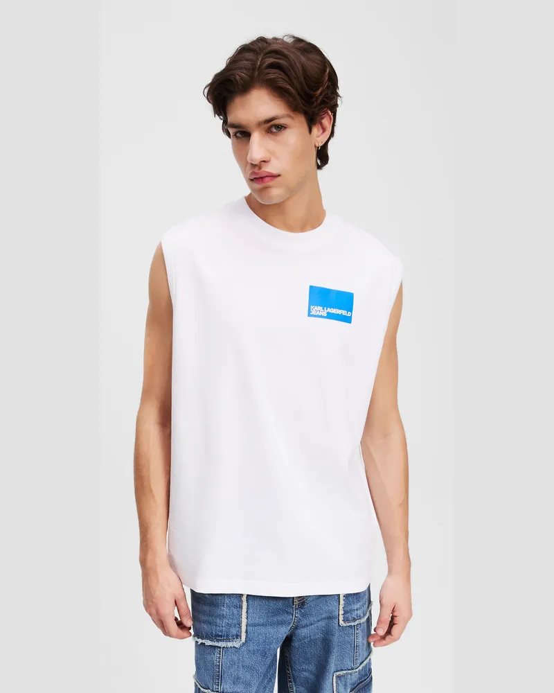 Karl Lagerfeld Tanktop Mit Box-logo, Mann, Weiss, Größe Weiss