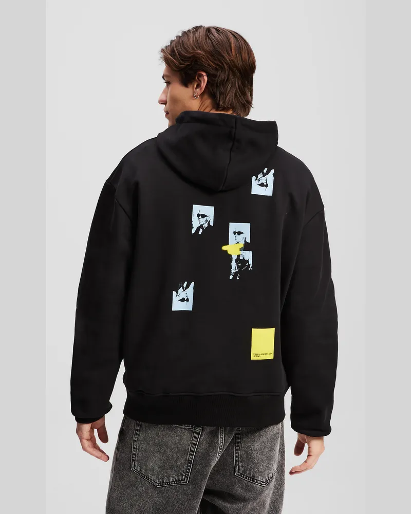 Karl Lagerfeld Kapuzenpullover Mit Karl-print, Mann, Schwarz, Größe Schwarz
