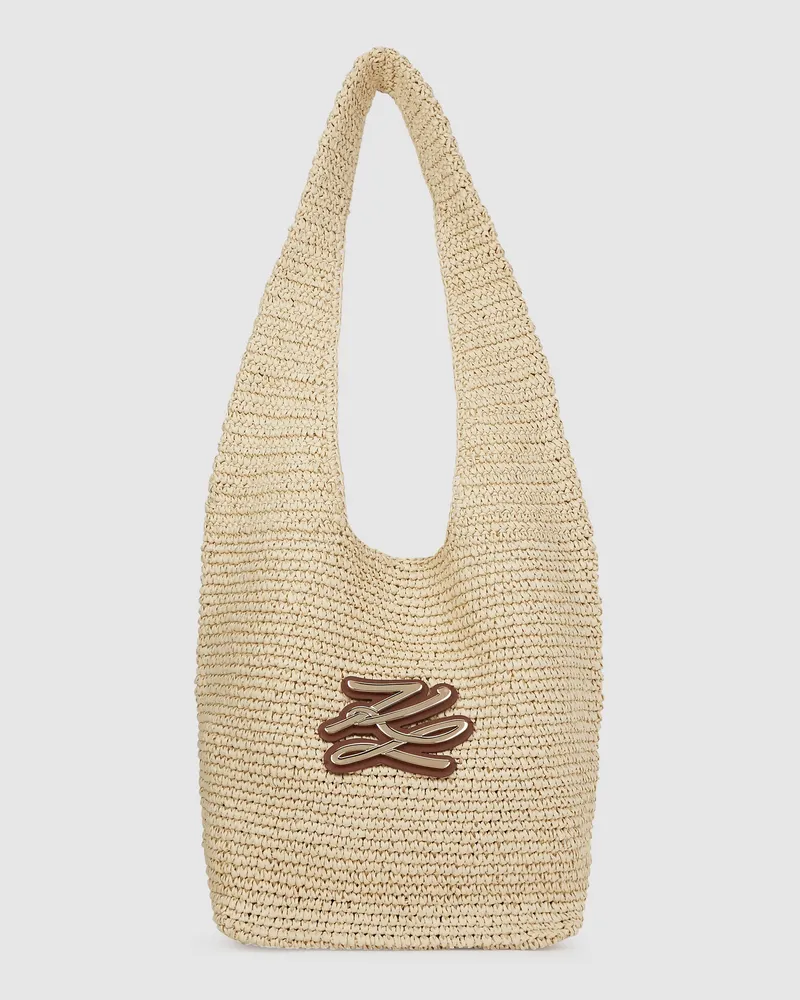 Karl Lagerfeld K/autograph Gehäkelte Hobo-tasche, Damen, Natur, Größe Natur