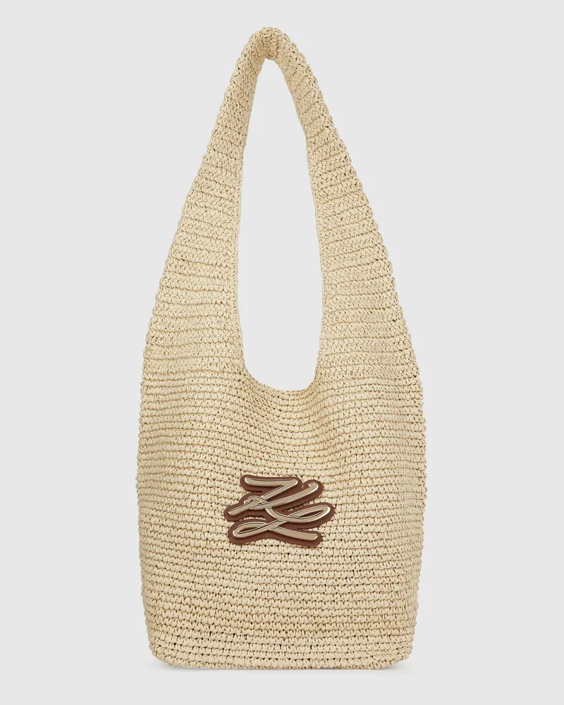 Karl Lagerfeld K/autograph Gehäkelte Hobo-tasche, Damen, Natur, Größe Natur