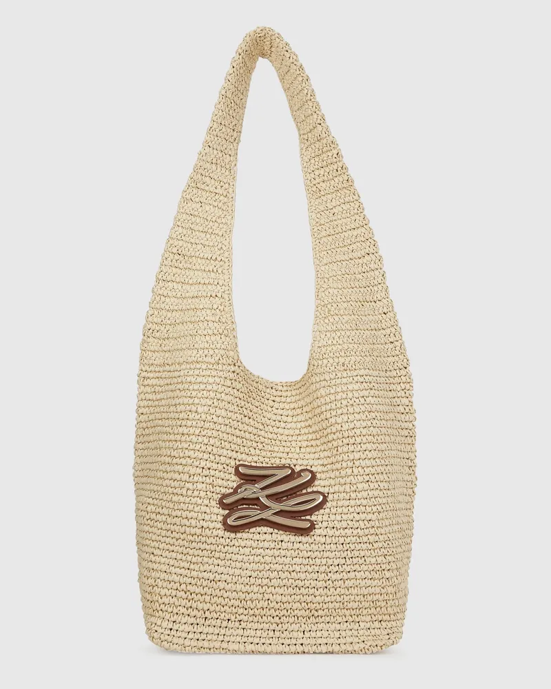 Karl Lagerfeld K/autograph Gehäkelte Hobo-tasche, Damen, Natur, Größe Natur