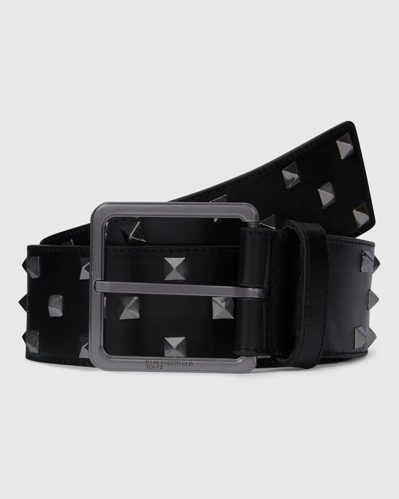 Karl Lagerfeld Nietenbesetzter Ledergürtel, Female, Schwarz, Size Black
