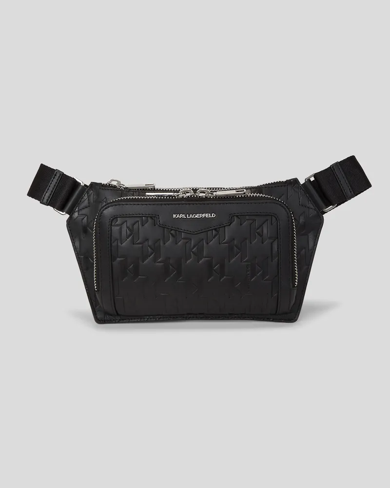 Karl Lagerfeld K/loom gürteltasche Aus Leder, Mann, Schwarz, Größe Schwarz