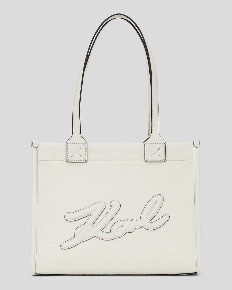 Karl Lagerfeld K/skuare Mittelgrosse Tote-bag In Genarbter Optik, Frau, Off White, Größe Off