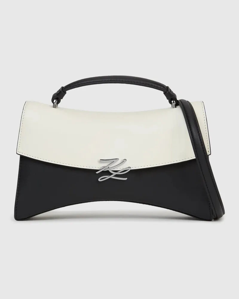 Karl Lagerfeld K/autograph Twist Umhängetasche Im Color-blocking-design, Damen, Schwarz/weiss, Größe Schwarz