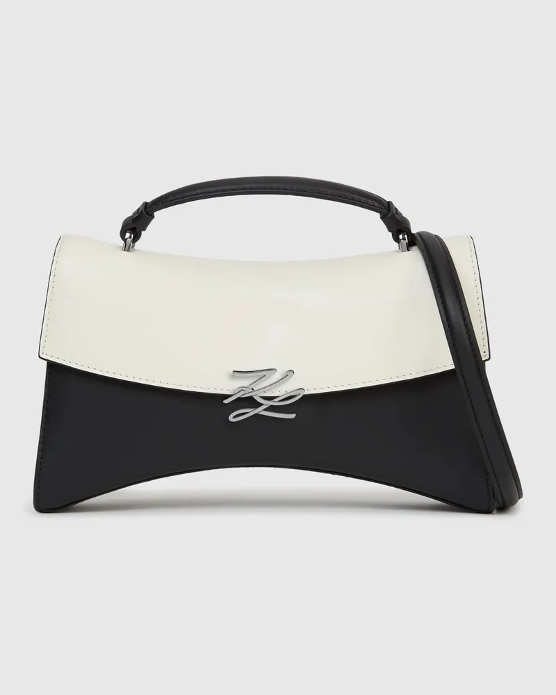 Karl Lagerfeld K/autograph Twist Umhängetasche Im Color-blocking-design, Damen, Schwarz/weiss, Größe Schwarz