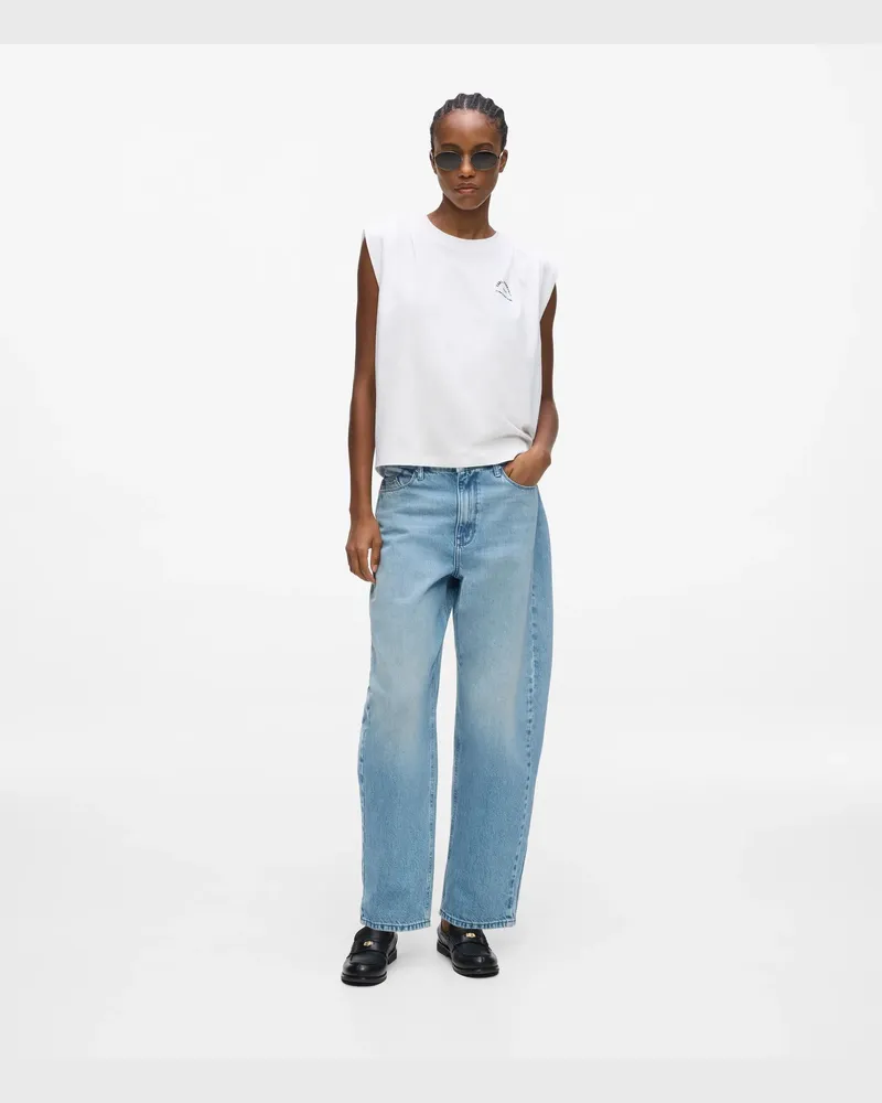 Karl Lagerfeld Legere Jeans Mit Mittelhoher Taille, Damen, Hellblauer Denim, Größe Hellblauer