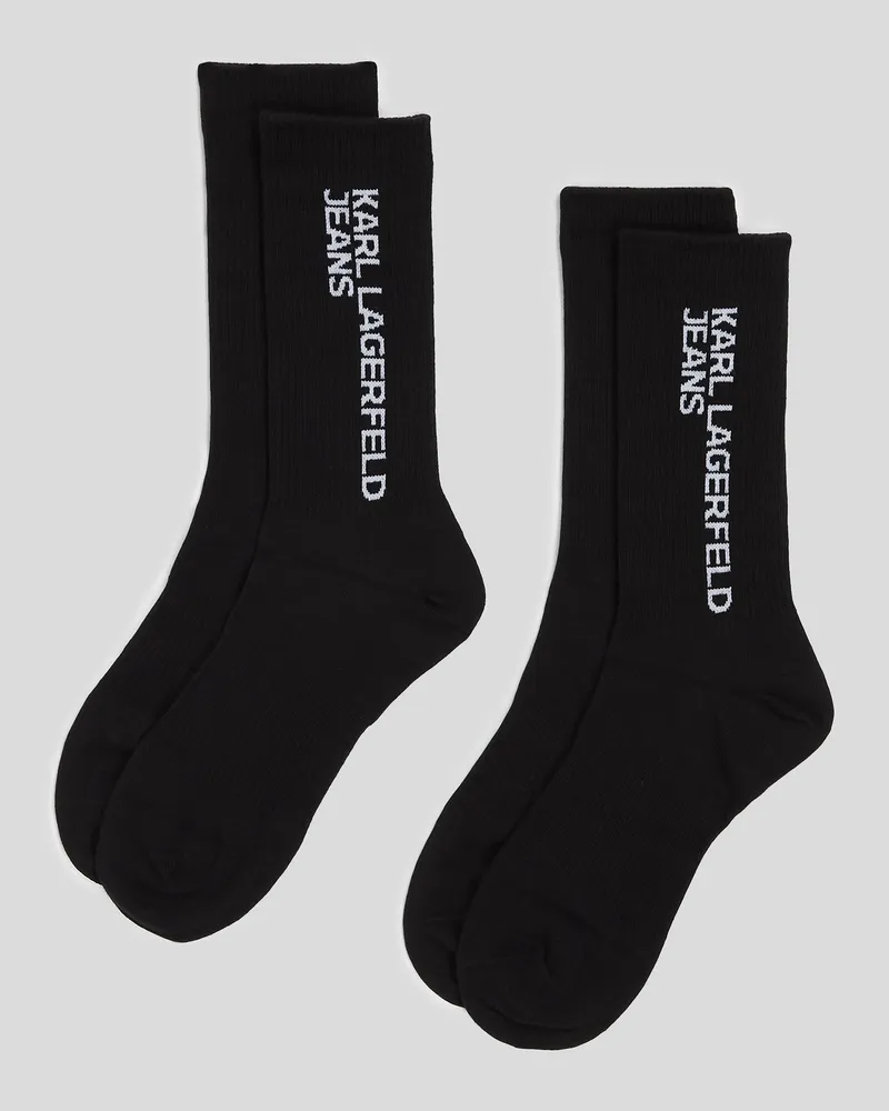 Karl Lagerfeld Socken Mit Logo – 2er-set, Herren, Schwarz, Größe Schwarz