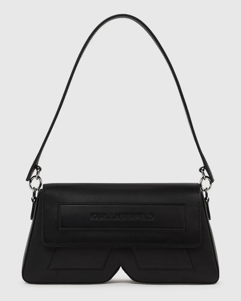 Karl Lagerfeld Ikon K Schultertasche Aus Leder, Damen, Schwarz-nickel, Größe Schwarz-nickel