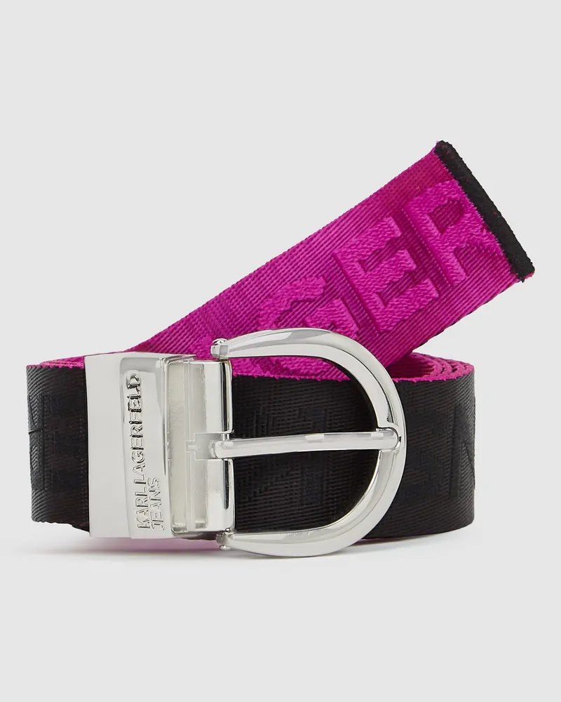 Karl Lagerfeld Wendbarer Gürtel Aus Gurtband, Female, Lilac Snow-amaranth, Size Pink