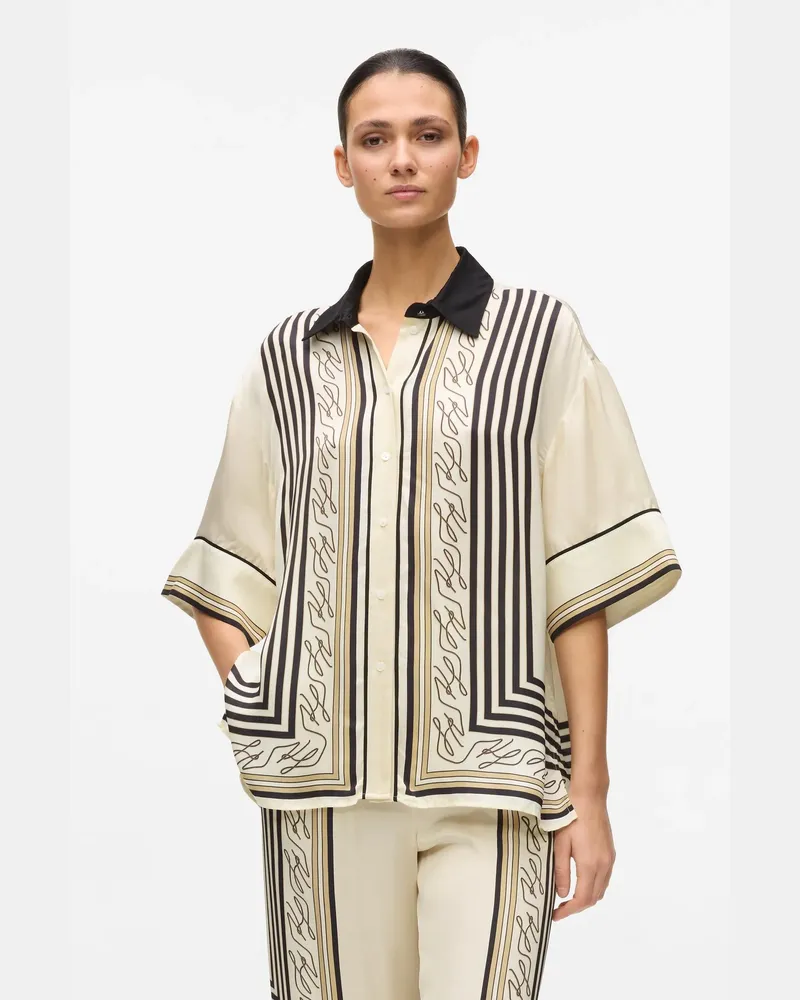 Karl Lagerfeld Pyjamahemd Mit Allover-print, Female, Pristine, Size White