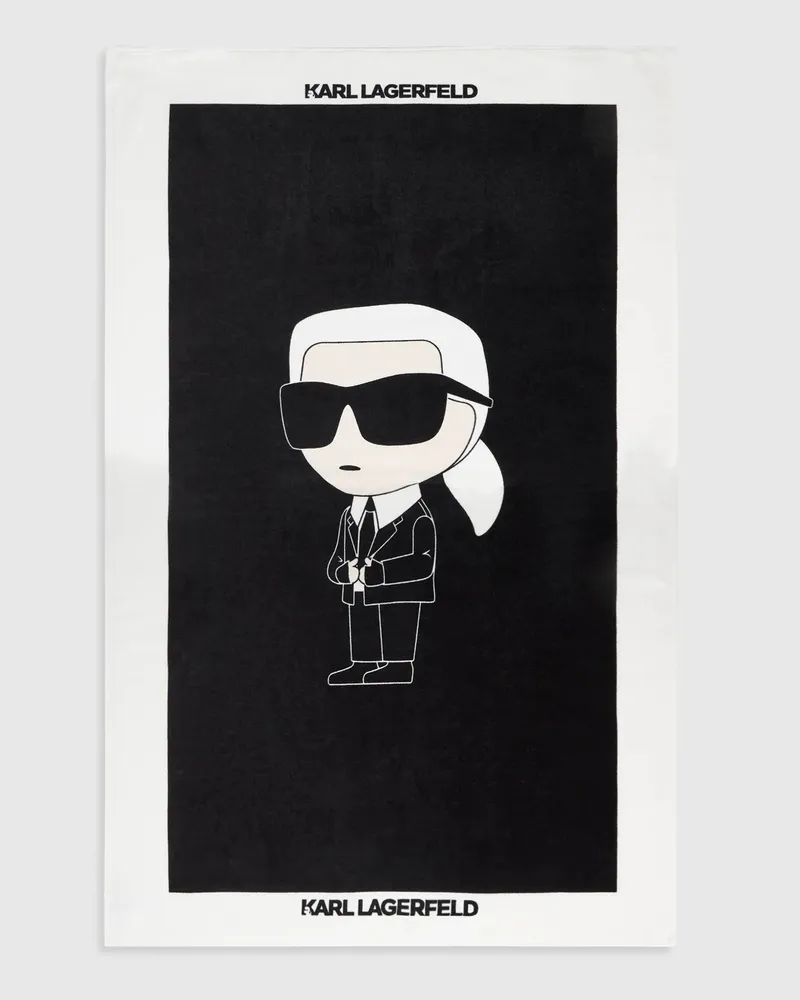 Karl Lagerfeld Ikon Strandtuch, Damen, Schwarz, Größe Schwarz