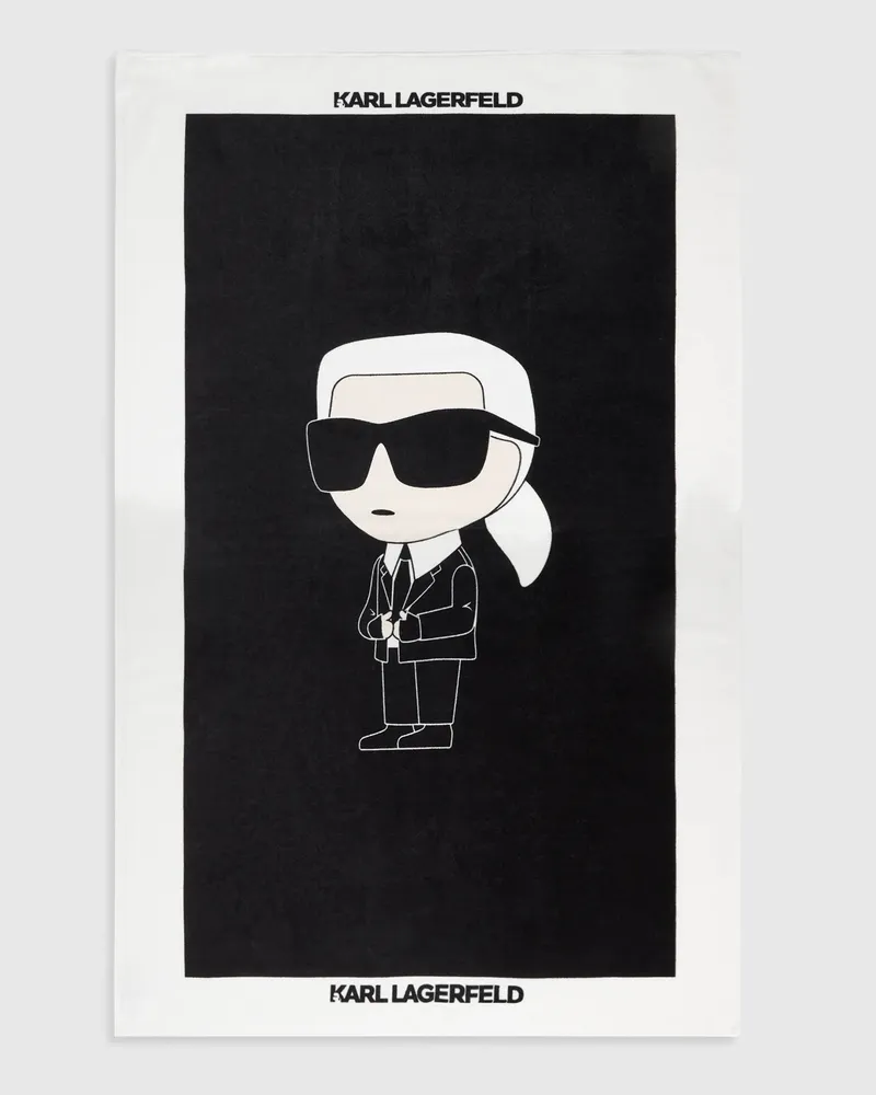 Karl Lagerfeld Ikon Strandtuch, Damen, Schwarz, Größe Schwarz