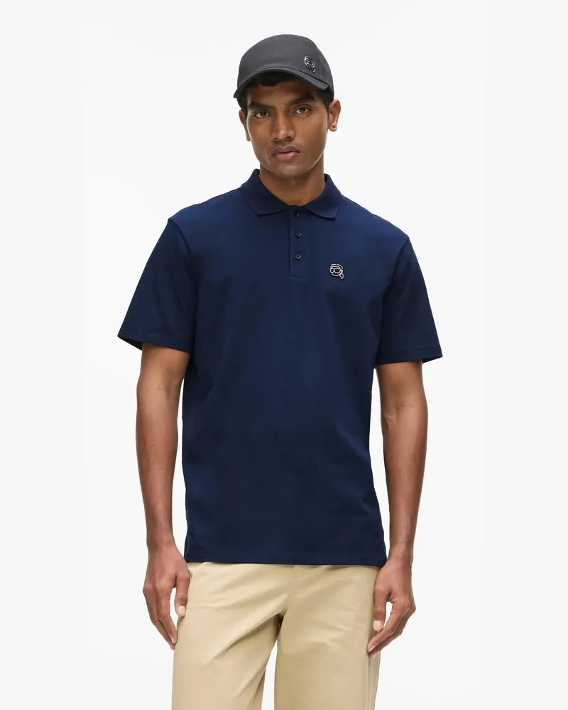 Karl Lagerfeld Ikon Jersey-polo Shirt, Herren, Silberseeblau, Größe Silberseeblau