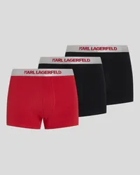 Karl Lagerfeld Boxershorts mit Metallic-karl-logo – 3er-set, Mann, Schwarz/chili -pfeffer Schwarz