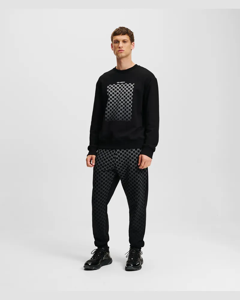 Karl Lagerfeld Monogram Trainingshose In Degradé-optik, Mann, Schwarzes Monogramm Degrade, Größe Schwarzes