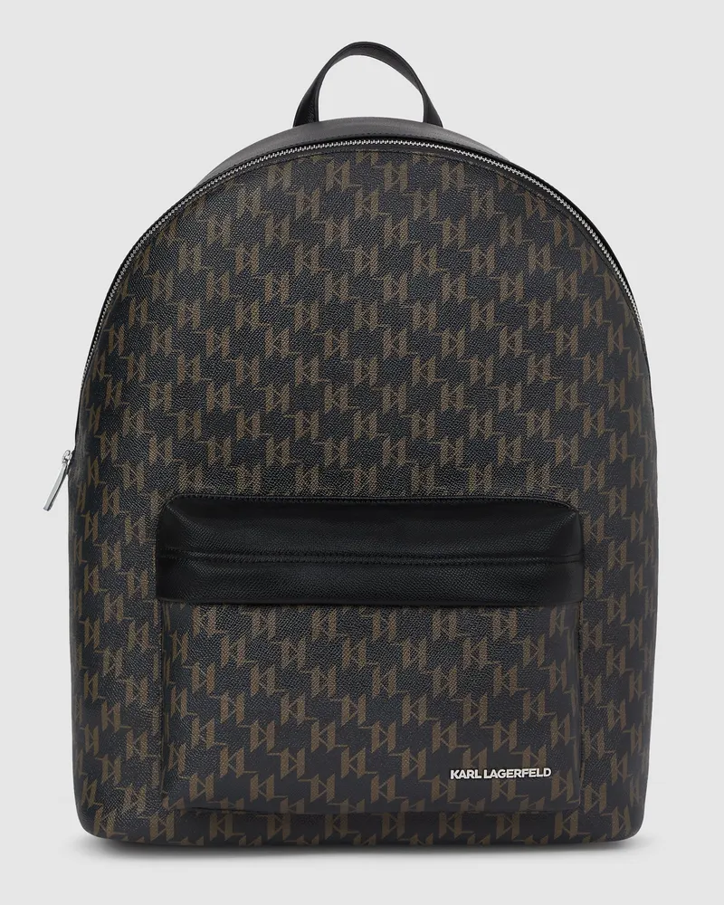 Karl Lagerfeld K/monogram Kanvas Rucksack, Herren, Gartengrün, Größe Gartengrün