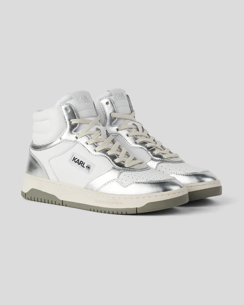 Karl Lagerfeld Krew kollar Sneaker-stiefel, Frau, Weiss/Silber, Größe Weiss