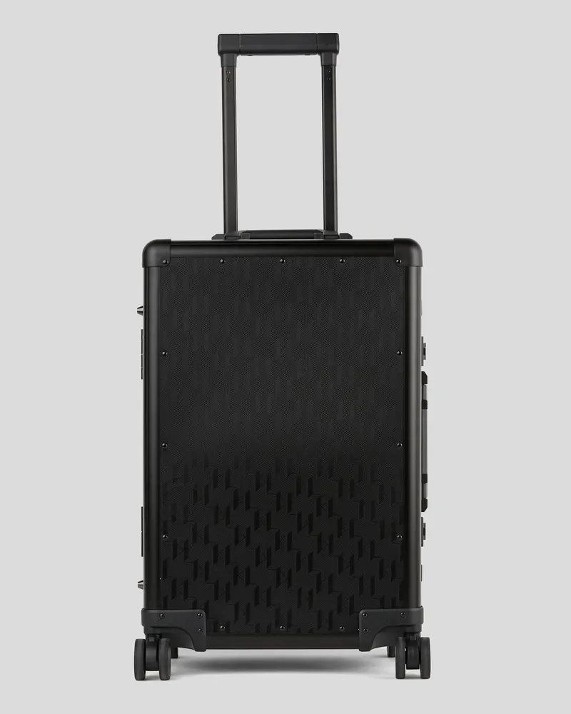 Karl Lagerfeld K/essential monogram hartschalenkoffer, Mann, All-Over-Monogramm-Muster Schwarz, Größe All-over-monogramm-muster
