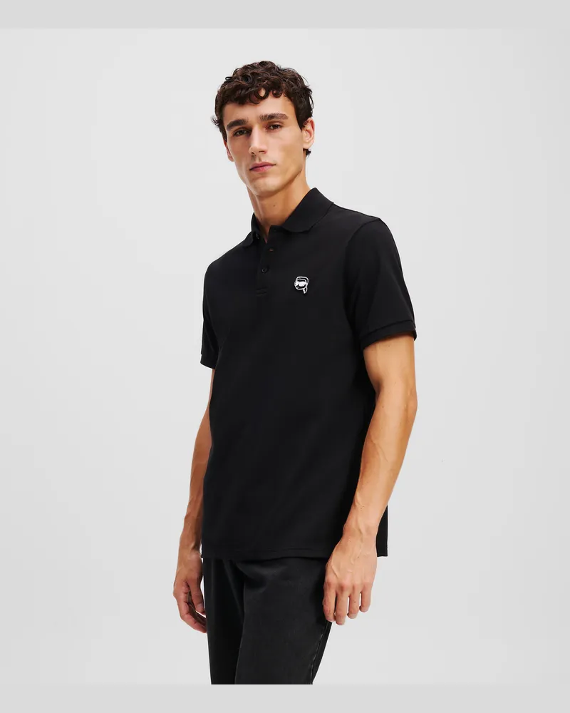 Karl Lagerfeld Ikon poloshirt, Mann, Schwarz, Größe Schwarz