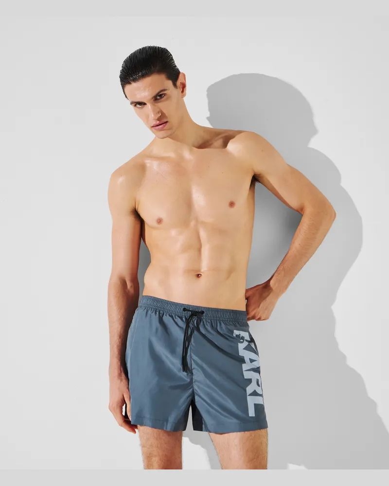 Karl Lagerfeld Kurze Board-shorts Mit Logo, Mann, Stürmisches Wetter, Größe Stürmisches