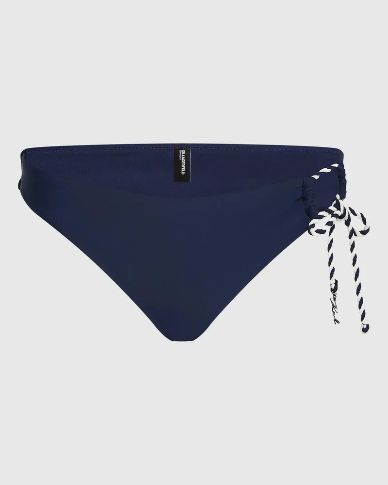Karl Lagerfeld Freche Signature-bikinihose Im Maritimen Stil, Female, Silberseeblau, Size Blue