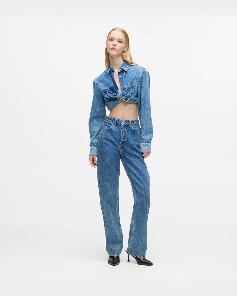 Karl Lagerfeld Gerade Geschnittene Jeans, Damen, Grafikfan Bruder Brown, Größe Grafikfan