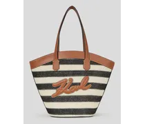 K/signature Tote-bag aus Bast in Tulpenform, Frau, Natur/sudan Brown