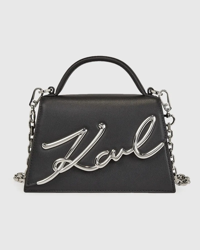 Karl Lagerfeld K/signature Kleine Umhängetasche, Female, Schwarz-nickel, Size Black