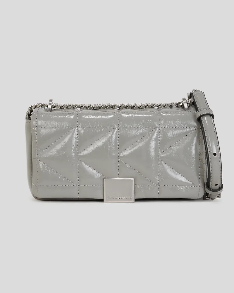 Karl Lagerfeld K/kuilt glänzende Kleine Umhängetasche, Frau, Wolkengrau, Größe Wolkengrau