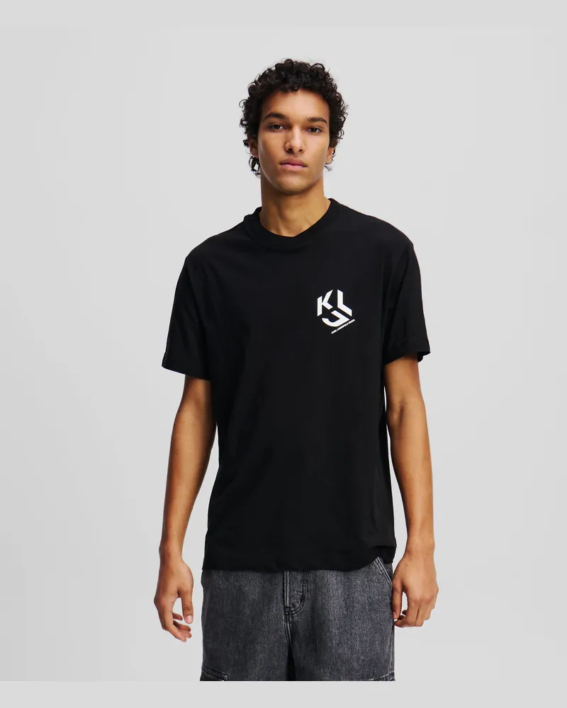 Karl Lagerfeld Monogram T-shirt, Herren, Schwarz, Größe Schwarz