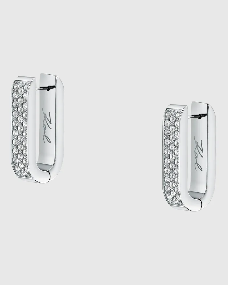 Karl Lagerfeld Ketten-pavé-ohrringe, Damen, Silver, Größe Silver