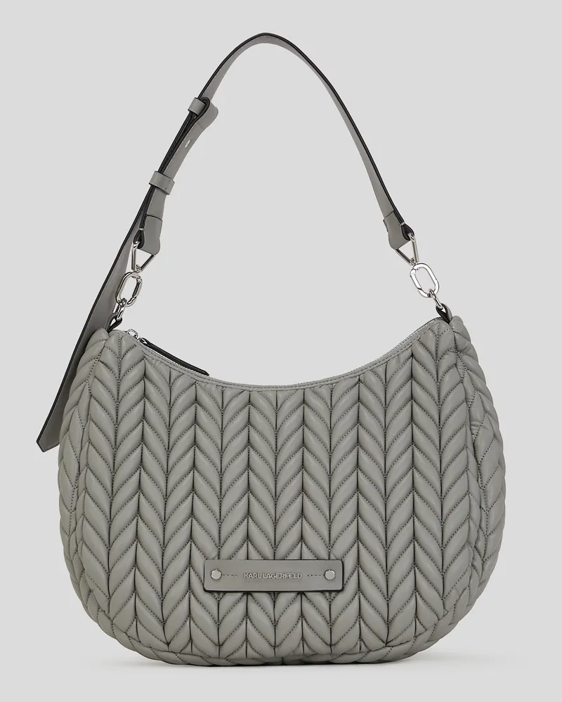 Karl Lagerfeld K/weave Hobo-tasche, Frau, Wolkengrau, Größe Wolkengrau