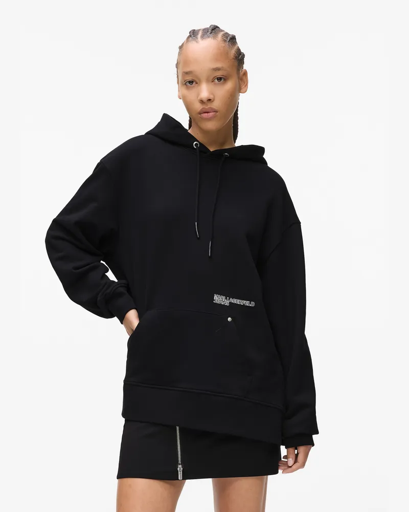 Karl Lagerfeld Relaxed Hoodie, Frau, Schwarz, Größe Schwarz