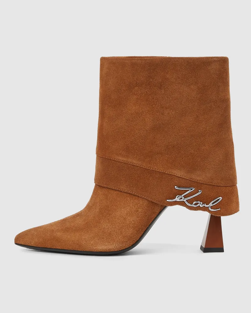 Karl Lagerfeld Debutante Stiefeletten Mit Umgeschlagenem Schaft, Damen, Braun, Größe Braun