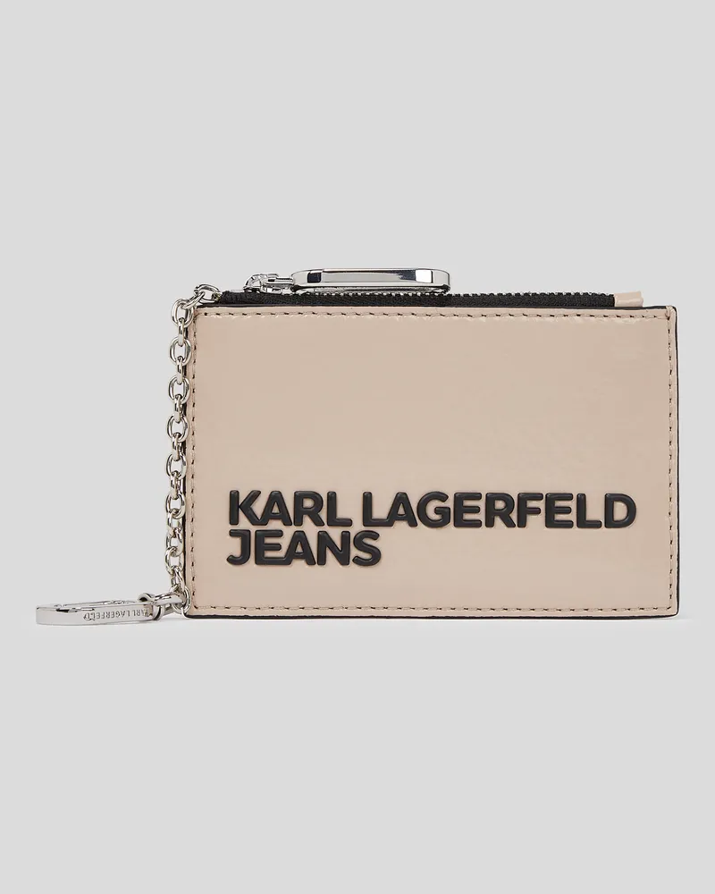 Karl Lagerfeld Kartenetui Aus Kunstleder, Frau, Wüsten-Taupe, Größe Wüsten-taupe