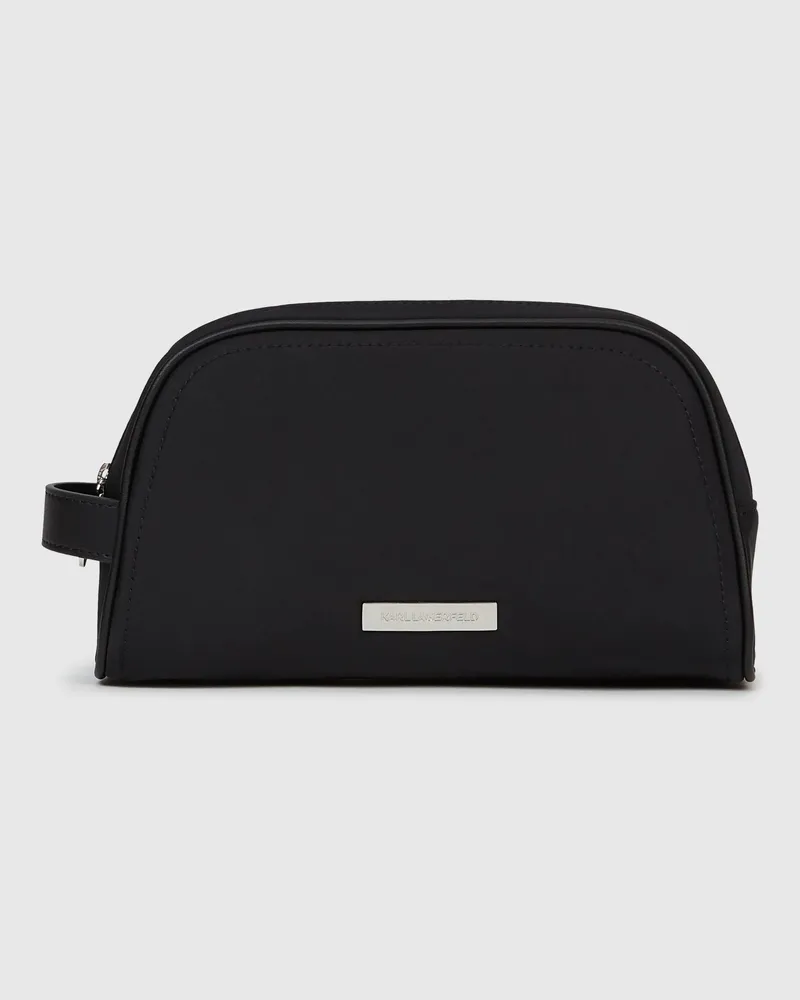 Karl Lagerfeld Ikon Kosmetiktasche Aus Nylon, Damen, Schwarz, Größe Schwarz