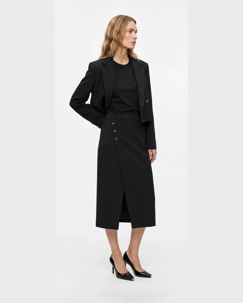 Karl Lagerfeld Maßgeschneiderter Wickelrock, Female, Schwarz, Size Black
