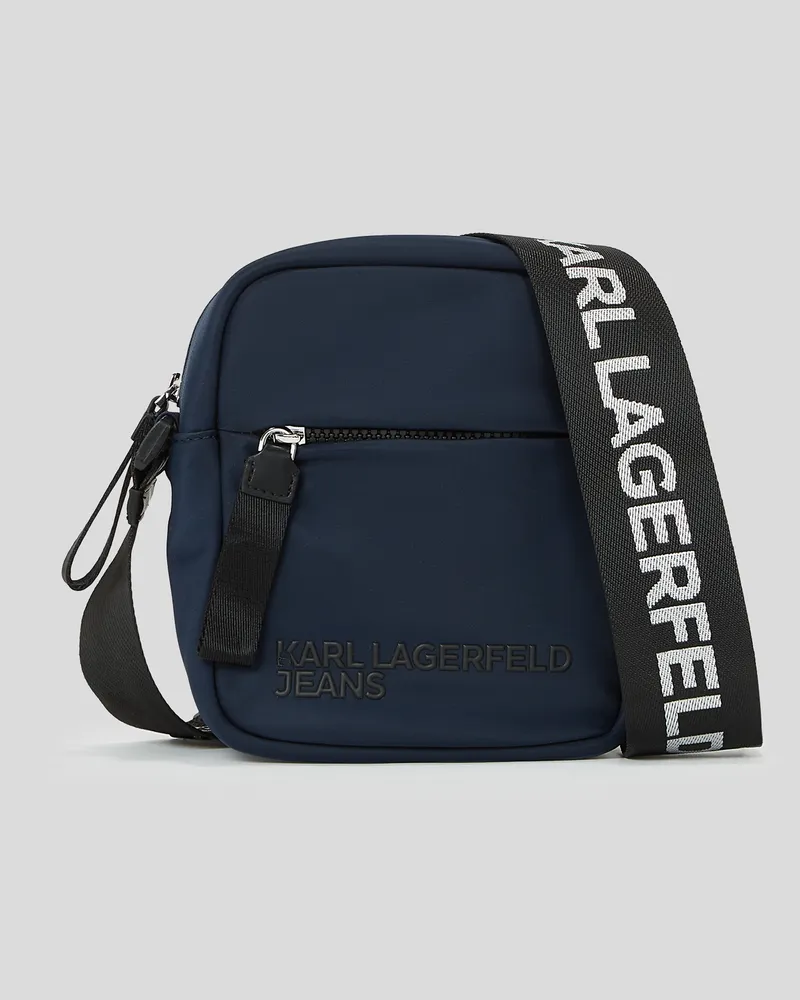 Karl Lagerfeld Logo Nylon Umhängetasche, Mann, Dunkler Schiefer, Größe Dunkler